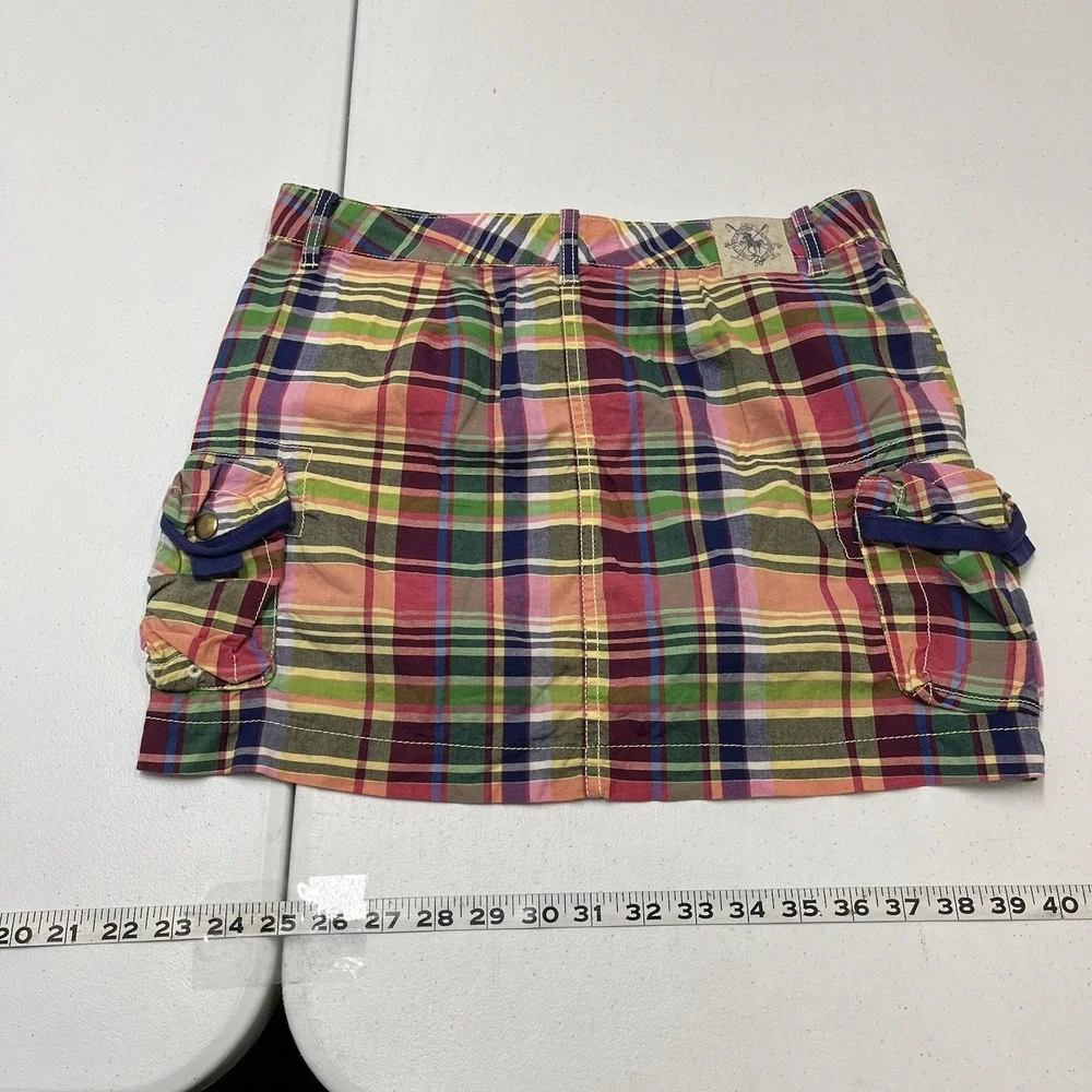 Ralph Lauren Skirt Madras Plaid Mini Girls 16 Preppy Scholl Country Club